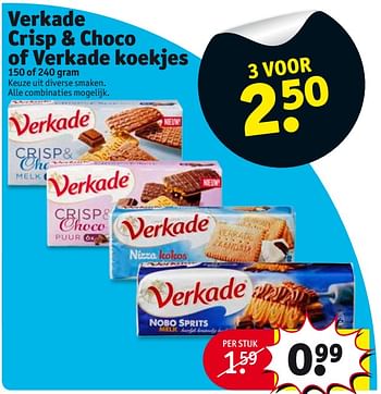 Aanbiedingen Verkade crisp + choco of verkade koekjes - Verkade - Geldig van 15/08/2017 tot 20/08/2017 bij Kruidvat
