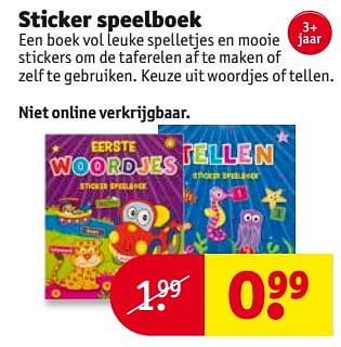 Aanbiedingen Sticker speelboek - Huismerk - Kruidvat - Geldig van 15/08/2017 tot 20/08/2017 bij Kruidvat