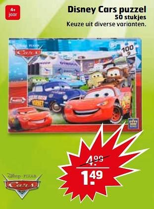Aanbiedingen Disney cars puzzel - Cars - Geldig van 15/08/2017 tot 20/08/2017 bij Trekpleister