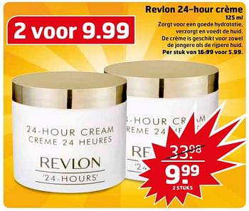 Aanbiedingen Revlon 24-hour crème - Revlon - Geldig van 15/08/2017 tot 20/08/2017 bij Trekpleister