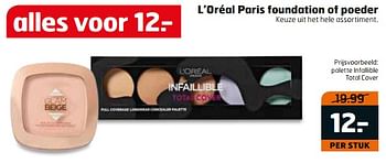 Aanbiedingen Palette infallible total cover - L'Oreal Paris - Geldig van 15/08/2017 tot 20/08/2017 bij Trekpleister