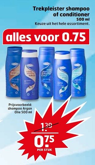 Aanbiedingen Shampoo argan olie - Huismerk - Trekpleister - Geldig van 15/08/2017 tot 20/08/2017 bij Trekpleister