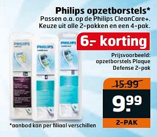 Aanbiedingen Opzetborstels plaque defense - Philips - Geldig van 15/08/2017 tot 20/08/2017 bij Trekpleister