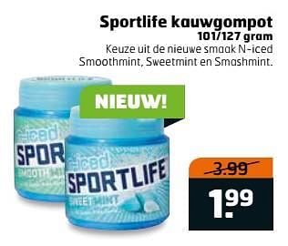 Aanbiedingen Sportlife kauwgompot - Sportlife - Geldig van 15/08/2017 tot 20/08/2017 bij Trekpleister
