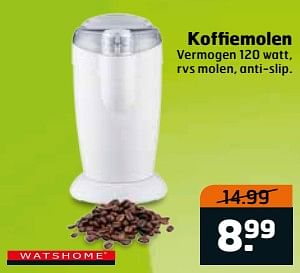 Aanbiedingen Watshome koffiemolen - Watshome - Geldig van 15/08/2017 tot 20/08/2017 bij Trekpleister