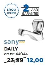 Aanbiedingen Daily koudwaterkranen - Sany one - Geldig van 01/08/2017 tot 27/08/2017 bij X2O