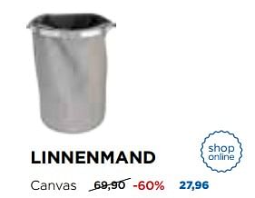 Aanbiedingen Linnenmand canvas - Huismerk - X2O - Geldig van 01/08/2017 tot 27/08/2017 bij X2O