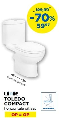 Aanbiedingen Toledo compact staande toiletten - Linie - Geldig van 01/08/2017 tot 27/08/2017 bij X2O
