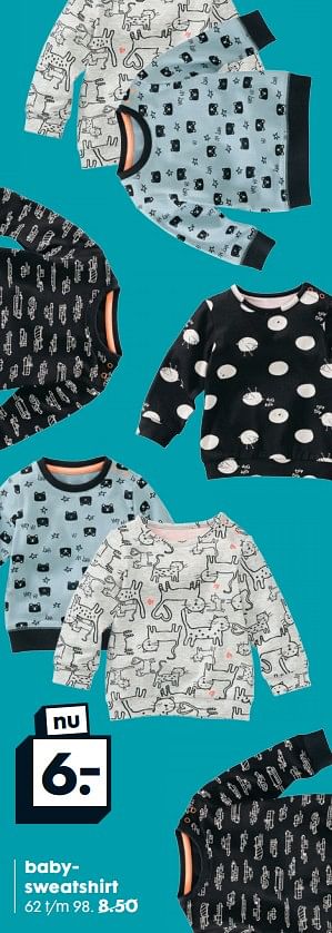 Aanbiedingen Babysweatshirt - Huismerk - Hema - Geldig van 28/08/2017 tot 10/09/2017 bij Hema
