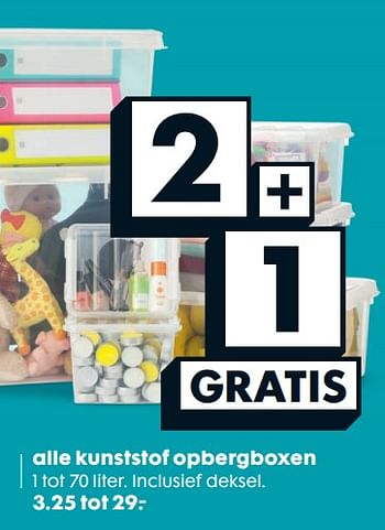 Aanbiedingen Alle kunststof opbergboxen - Huismerk - Hema - Geldig van 28/08/2017 tot 10/09/2017 bij Hema