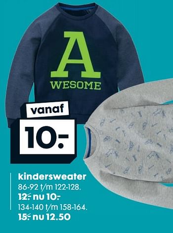 Aanbiedingen Kindersweater - Huismerk - Hema - Geldig van 28/08/2017 tot 10/09/2017 bij Hema