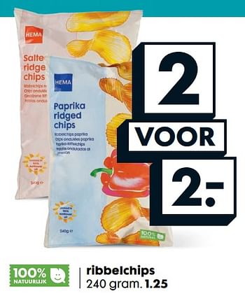 Aanbiedingen Ribbelchips - Huismerk - Hema - Geldig van 28/08/2017 tot 10/09/2017 bij Hema