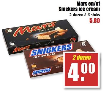 Aanbiedingen Mars en-of snickers ice cream - Mars - Geldig van 14/08/2017 tot 19/08/2017 bij MCD Supermarkten