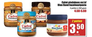 Aanbiedingen Calvé pindakaas en-of blue band hazelnootpasta - Huismerk - MCD Supermarkten - Geldig van 14/08/2017 tot 19/08/2017 bij MCD Supermarkten