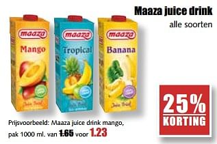 Aanbiedingen Maaza juice drink - Maaza - Geldig van 14/08/2017 tot 19/08/2017 bij MCD Supermarkten