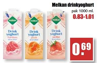 Aanbiedingen Melkan drinkyoghurt - Melkan - Geldig van 14/08/2017 tot 19/08/2017 bij MCD Supermarkten