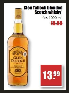 Aanbiedingen Glen talloch blended scotch whisky - Glen Talloch - Geldig van 14/08/2017 tot 19/08/2017 bij MCD Supermarkten