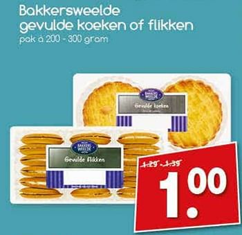 Aanbiedingen Bakkersweelde gevulde koeken of flikken - Bakkersweelde - Geldig van 14/08/2017 tot 19/08/2017 bij Agrimarkt