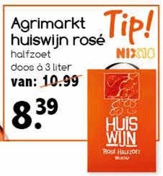 Aanbiedingen Agrimorkt huiswijn rosé - Rosé wijnen - Geldig van 14/08/2017 tot 19/08/2017 bij Agrimarkt