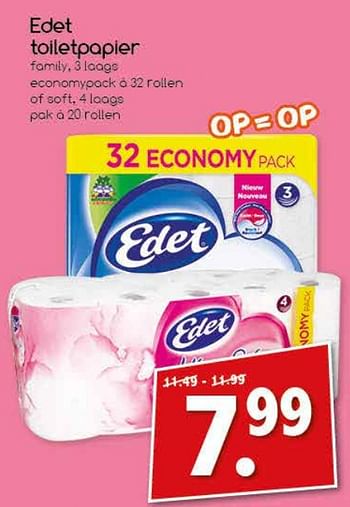 Aanbiedingen Edet toiletpapier - Edet - Geldig van 14/08/2017 tot 19/08/2017 bij Agrimarkt
