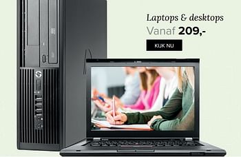 Aanbiedingen Hp laptops + desktops - HP - Geldig van 14/08/2017 tot 20/08/2017 bij Kijkshop