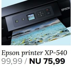 Aanbiedingen Epson printer xp-540 - Epson - Geldig van 14/08/2017 tot 20/08/2017 bij Kijkshop