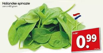 Aanbiedingen Hollandse spinazie - Huismerk - Agrimarkt - Geldig van 14/08/2017 tot 19/08/2017 bij Agrimarkt