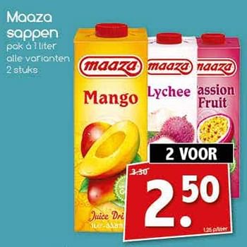 Aanbiedingen Maaza sappen - Maaza - Geldig van 14/08/2017 tot 19/08/2017 bij Agrimarkt