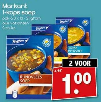 Aanbiedingen Markant 1-kops soep - Markant - Geldig van 14/08/2017 tot 19/08/2017 bij Agrimarkt