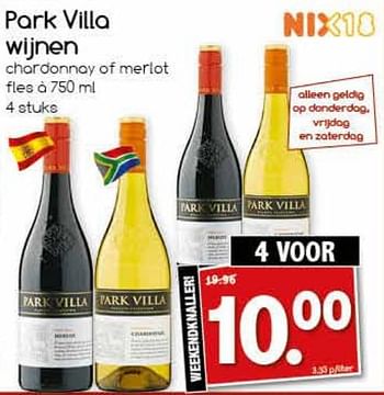 Aanbiedingen Park villa wijnen - Rode wijnen - Geldig van 14/08/2017 tot 19/08/2017 bij Agrimarkt