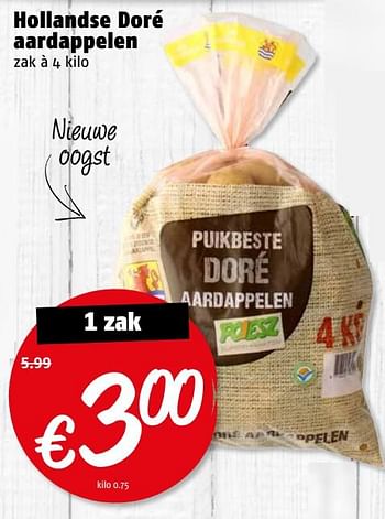 Aanbiedingen Hollandse doré aardappelen - Huismerk Poiesz - Geldig van 14/08/2017 tot 20/08/2017 bij Poiesz
