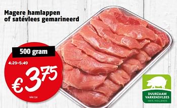 Aanbiedingen Magere hamlappen of satévlees gemarineerd - Huismerk Poiesz - Geldig van 14/08/2017 tot 20/08/2017 bij Poiesz