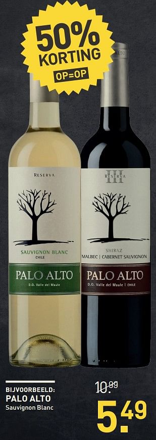 Aanbiedingen Palo alto sauvignon blanc - Witte wijnen - Geldig van 14/08/2017 tot 27/08/2017 bij Gall & Gall