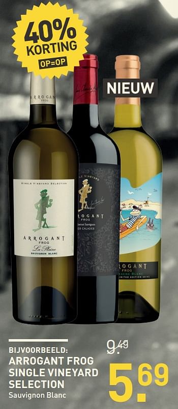 Aanbiedingen Arrogant frog single vineyard selection sauvignon blanc - Witte wijnen - Geldig van 14/08/2017 tot 27/08/2017 bij Gall & Gall
