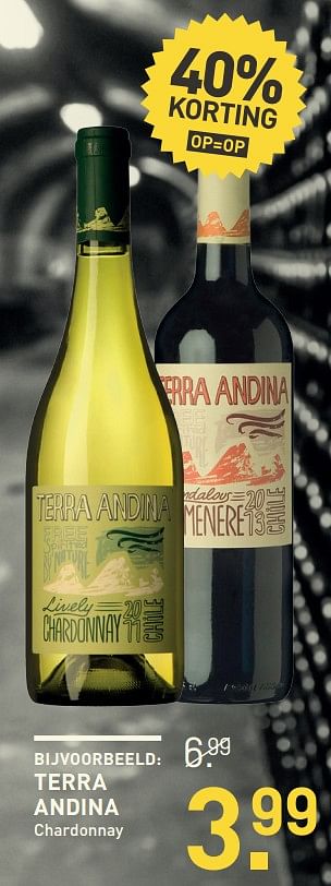 Aanbiedingen Terra andina chardonnay - Witte wijnen - Geldig van 14/08/2017 tot 27/08/2017 bij Gall & Gall