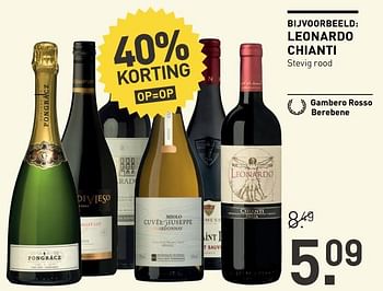 Aanbiedingen Leonardo chianti stevig rood - Rode wijnen - Geldig van 14/08/2017 tot 27/08/2017 bij Gall & Gall