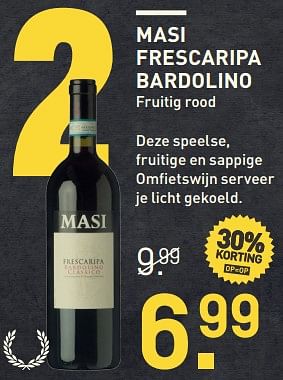 Aanbiedingen Masi frescaripa bardolino fruitig rood - Rode wijnen - Geldig van 14/08/2017 tot 27/08/2017 bij Gall & Gall