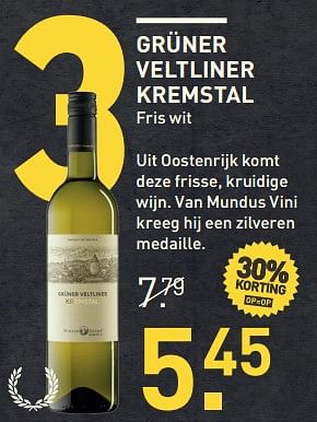 Aanbiedingen Grüner veltliner kremstal fris wit - Witte wijnen - Geldig van 14/08/2017 tot 27/08/2017 bij Gall & Gall