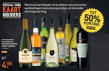 Aanbiedingen Inycon estate pinot grigio fruitig wit - Witte wijnen - Geldig van 14/08/2017 tot 27/08/2017 bij Gall & Gall
