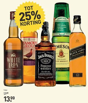 Aanbiedingen White lion blended scotch whisky - White Lion - Geldig van 14/08/2017 tot 27/08/2017 bij Gall & Gall