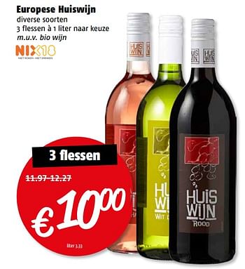 Aanbiedingen Europese huiswijn - Witte wijnen - Geldig van 14/08/2017 tot 20/08/2017 bij Poiesz