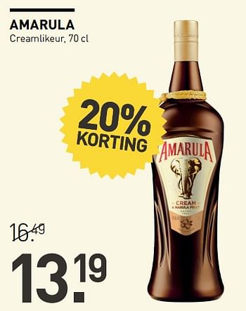 Aanbiedingen Amarula creamlikeur - Amarula - Geldig van 14/08/2017 tot 27/08/2017 bij Gall & Gall