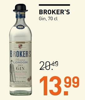Aanbiedingen Broker`s gin - Broker’s  Premium - Geldig van 14/08/2017 tot 27/08/2017 bij Gall & Gall