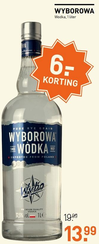Aanbiedingen Wyborowa wodka - Wyborowa - Geldig van 14/08/2017 tot 27/08/2017 bij Gall & Gall