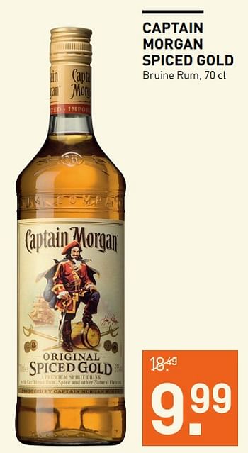 Aanbiedingen Captain morgan spiced gold bruine rum - Captain Morgan - Geldig van 14/08/2017 tot 27/08/2017 bij Gall & Gall