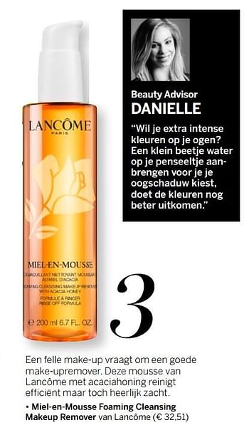 Aanbiedingen Miel-en-mousse foaming cleansing makeup remover van lancôme - Lancome - Geldig van 14/08/2017 tot 31/08/2017 bij Ici Paris XL