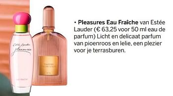 Aanbiedingen Pleasures eau fraîche van estée lauder 50 ml - Estee Lauder - Geldig van 14/08/2017 tot 31/08/2017 bij Ici Paris XL