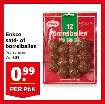 Aanbiedingen Enkco saté- of borrelballen - Enkco - Geldig van 16/08/2017 tot 22/08/2017 bij Hoogvliet