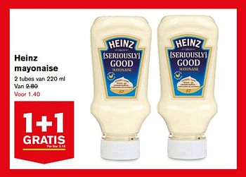 Aanbiedingen Heinz mayonaise - Heinz - Geldig van 16/08/2017 tot 22/08/2017 bij Hoogvliet