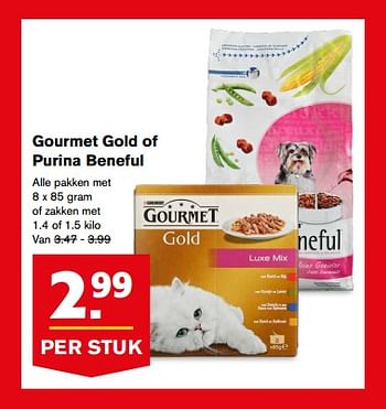 Aanbiedingen Gourmet gold of purina beneful - Purina - Geldig van 16/08/2017 tot 22/08/2017 bij Hoogvliet